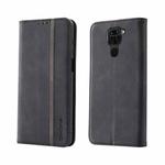 For Xiaomi Redmi Note 9 Splicing Skin Feel Magnetic Leather Phone Case(Black)