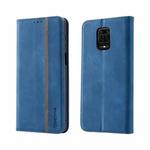 For Xiaomi Redmi Note 9 Pro Splicing Skin Feel Magnetic Leather Phone Case(Blue)