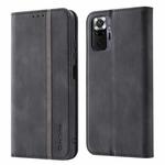 For Xiaomi Redmi Note 10 Pro 4G Splicing Skin Feel Magnetic Leather Phone Case(Black)