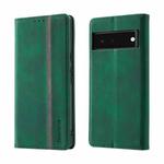 For Google Pixel 6 Pro Splicing Skin Feel Magnetic Leather Phone Case(Green)