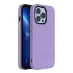 For iPhone 13 Mutural Plain Skin Leather + PC + TPU Phone Case(Purple)