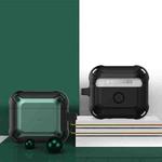 Armor Earphone Protective Case with Hook For AirPods 3(Black + Green)