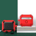 Armor Earphone Protective Case with Hook For AirPods 3(Red + Black)