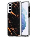 For Samsung Galaxy S22 5G Glazed Marble Pattern TPU + Acrylic Phone Case(Black)