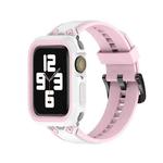 Two-color TPU Strap For Apple Watch Series 8&7 41mm / SE 2&6&SE&5&4 40mm / 3&2&1 38mm(Pink White)