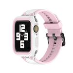 Two-color TPU Strap For Apple Watch Ultra 49mm / Series 8&7 45mm / SE 2&6&SE&5&4 44mm / 3&2&1 42mm(Pink White)