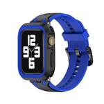 Two-color TPU Strap For Apple Watch Ultra 49mm / Series 8&7 45mm / SE 2&6&SE&5&4 44mm / 3&2&1 42mm(Black Blue)