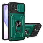 For Xiaomi Mi 11 Lite Sliding Camshield Card Phone Case(Dark Green)