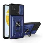 For OPPO Realme C20 / C21 Sliding Camshield Card Phone Case(Sapphire Blue)