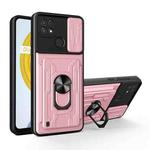 For OPPO Realme C20 / C21 Sliding Camshield Card Phone Case(Rose Gold)