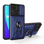 For OPPO Realme C25 / C15 Sliding Camshield Card Phone Case(Sapphire Blue)