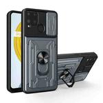 For OPPO Realme C25 / C15 Sliding Camshield Card Phone Case(Grey)