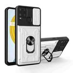 For OPPO Realme C25 / C15 Sliding Camshield Card Phone Case(Pearl White)