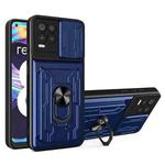 For OPPO Realme 8 / 8 Pro Sliding Camshield Card Phone Case(Sapphire Blue)