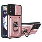 For OPPO Realme 8 / 8 Pro Sliding Camshield Card Phone Case(Rose Gold)