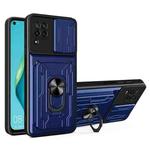 For Huawei P40 Lite Sliding Camshield Card Phone Case(Sapphire Blue)