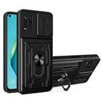 For Huawei P40 Lite Sliding Camshield Card Phone Case(Black)