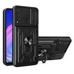 For Huawei Y7p Sliding Camshield Card Phone Case(Black)