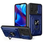 For Motorola G Pure Sliding Camshield Card Phone Case(Blue)