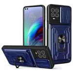For Motorola Moto G100 Sliding Camshield Card Phone Case(Blue)