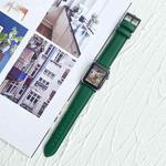 Lychee Top Layer Cowhide Watch Band For Apple Watch Series 8&7 41mm / SE 2&6&SE&5&4 40mm / 3&2&1 38mm(Dark Green)