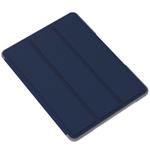 For iPad 10.2 Mutural YAXING Series Cloth Texture PU+TPU Leather Case with 3-Fold Holder & Pen Slot & Sleep & Wake-up Function(Blue)