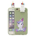 For iPhone 6 Cartoon Shockproof TPU Protective Case with Holder(Unicorn)