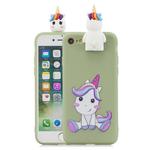 For iPhone 7 / 8 Cartoon Shockproof TPU Protective Case with Holder(Unicorn)