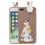 For iPhone 7 Plus / 8 Plus Cartoon Shockproof TPU Protective Case with Holder(Hamsters)