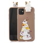 For iPhone 11 Cartoon Shockproof TPU Protective Case with Holder(Hamsters)