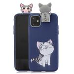 For iPhone 11 Pro Max Cartoon Shockproof TPU Protective Case with Holder(Cat)