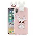 For iPhone X / XS Cartoon Shockproof TPU Protective Case with Holder(Rabbit)