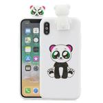 For iPhone XR Cartoon Shockproof TPU Protective Case with Holder(Panda)