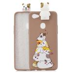 For OPPO F7 Cartoon Shockproof TPU Protective Case with Holder(Hamsters)
