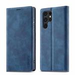 For Samsung Galaxy S22 LC.IMEEKE Soft PU + TPU Magnetic Skin-friendly Feeling Leather Phone Case(Blue)