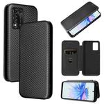 For ZTE Libero 5G II Carbon Fiber Texture Horizontal Flip Leather Phone Case(Black)