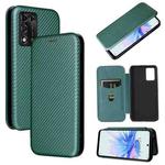 For ZTE Libero 5G II Carbon Fiber Texture Horizontal Flip Leather Phone Case(Green)