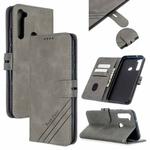 For Xiaomi Redmi Note 8T Stitching Style 2-Color Cow Texture Horizontal Flip PU Leather Case with Holder & Card Slot & Lanyard(Gray)