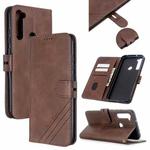 For Xiaomi Redmi Note 8T Stitching Style 2-Color Cow Texture Horizontal Flip PU Leather Case with Holder & Card Slot & Lanyard(Brown)