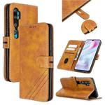 For Xiaomi CC9 Pro / Note 10 Pro Stitching Style 2-Color Cow Texture Horizontal Flip PU Leather Case with Holder & Card Slot & Lanyard(Yellow)