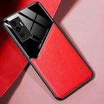 For vivo S10e All-inclusive Leather + Organic Glass Phone Case(Red)