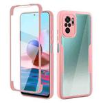 For Xiaomi Redmi Note 10 / Note 10s Acrylic + TPU 360 Degrees Full Coverage Shockproof Phone Case(Pink)