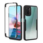 For Xiaomi Redmi Note 10 / Note 10s Acrylic + TPU 360 Degrees Full Coverage Shockproof Phone Case(Black)