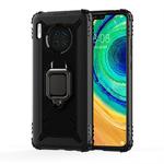 For Huawei Mate 30 Carbon Fiber Protective Case with 360 Degree Rotating Ring Holder(Black)