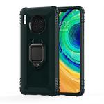 For Huawei Mate 30 Carbon Fiber Protective Case with 360 Degree Rotating Ring Holder(Green)