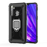 For OPPO Realme 5 Pro Carbon Fiber Protective Case with 360 Degree Rotating Ring Holder(Black)