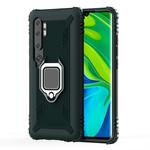 For Xiaomi Mi CC9 Pro / Note 10 Carbon Fiber Protective Case with 360 Degree Rotating Ring Holder(Green)