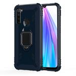 For Xiaomi Redmi Note 8T Carbon Fiber Protective Case with 360 Degree Rotating Ring Holder(Blue)