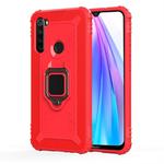 For Xiaomi Redmi Note 8T Carbon Fiber Protective Case with 360 Degree Rotating Ring Holder(Red)