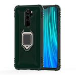 For Xiaomi Redmi Note 8 Pro Carbon Fiber Protective Case with 360 Degree Rotating Ring Holder(Green)